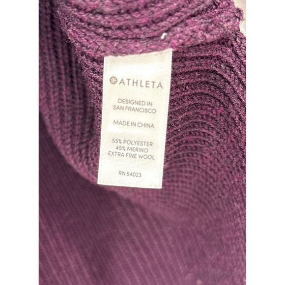 Athleta Hanover Purple V Neck Knit Sweater Size XXS - Picture 3 of 6